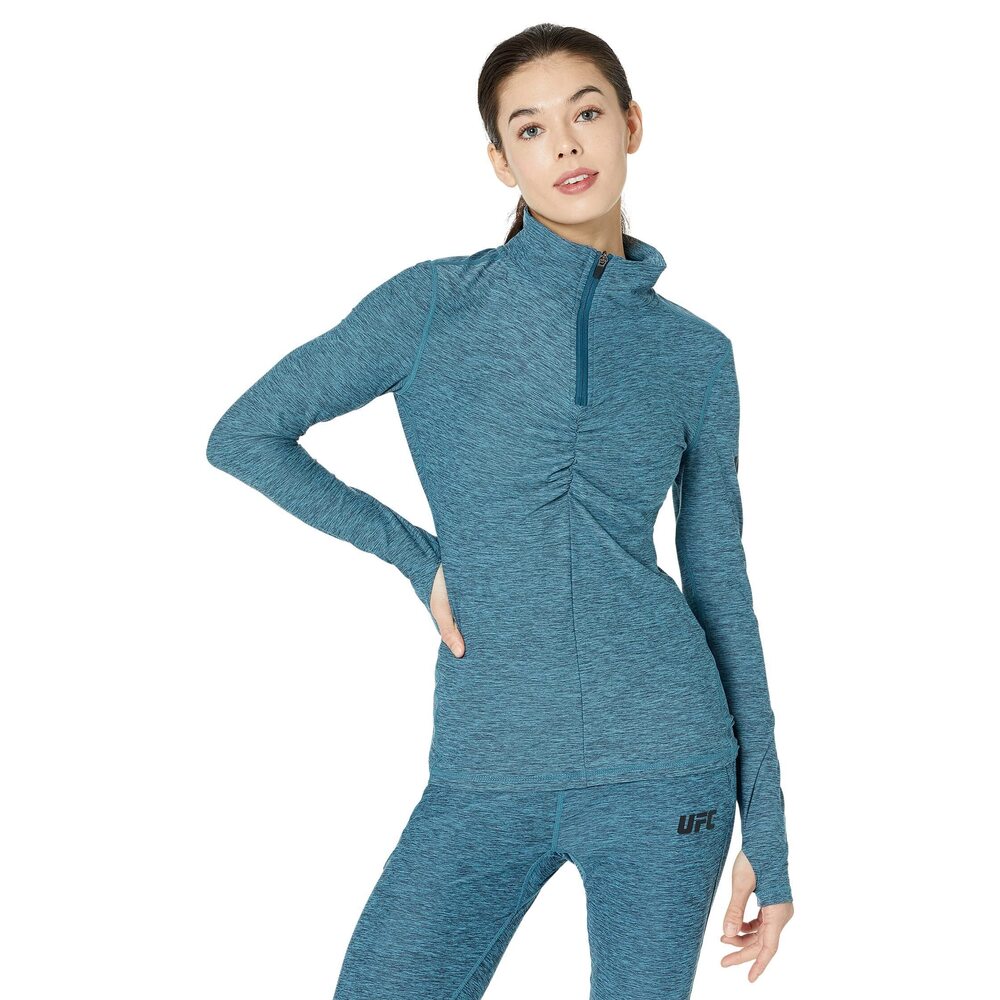 UFC Women's 1/4 Zip Pullover Porcelain Blue MD